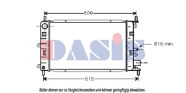 AKS DASIS radiatorius, variklio aušinimas 090067N